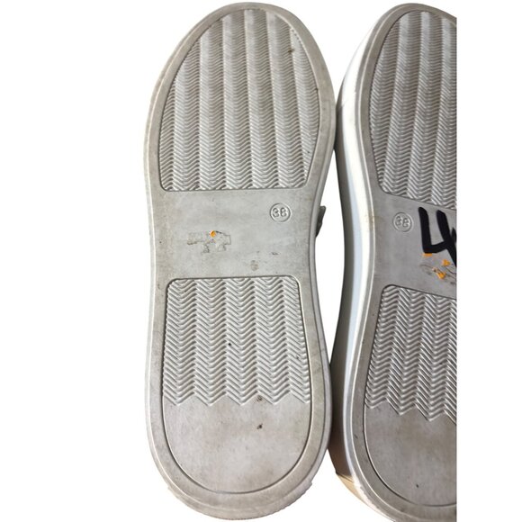 Myra Snake Print Low-Top Sneakers White & Gray Textured Lace-Up Casual Shoes Siz - Picture 5 of 6